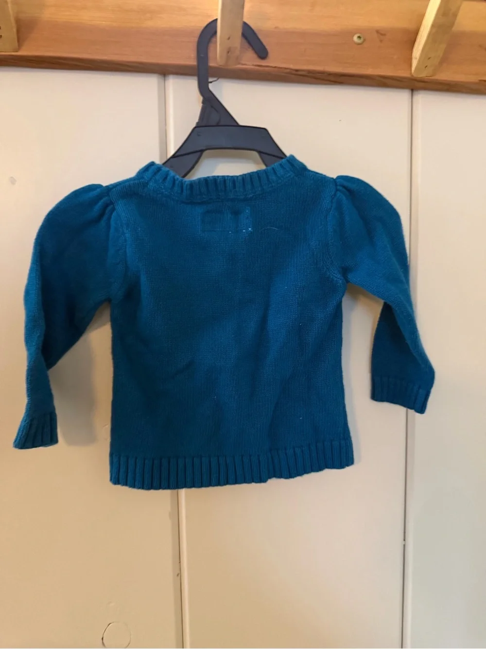 Vintage OshKosh B’gosh Girl 9M Scottie Dog Teal Knit Sweater Y2K